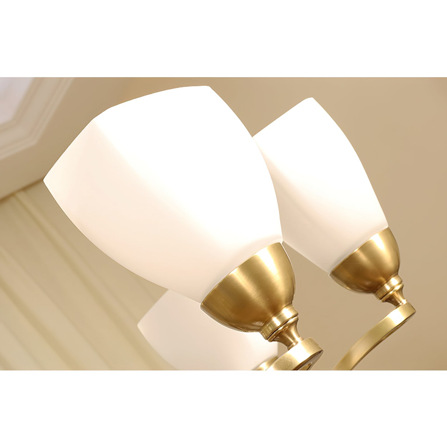 Dvaluvyj Postmodern Luxury Brass Metal Glass Chandelier - Lamp Copper