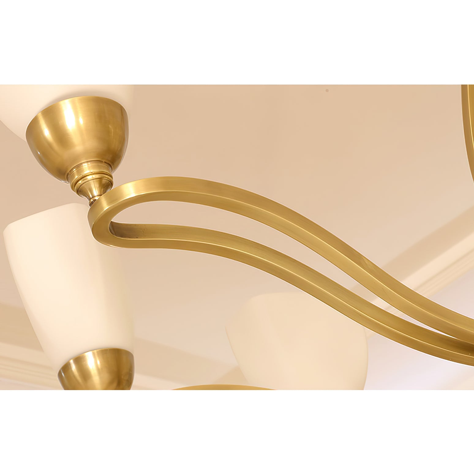 Dvaluvyj Postmodern Luxury Brass Metal Glass Chandelier - Lamp Copper