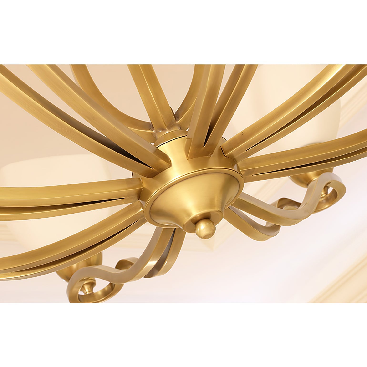 Dvaluvyj Postmodern Luxury Brass Metal Glass Chandelier - Lamp Copper