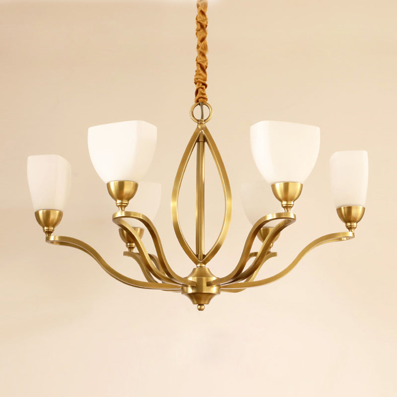 Dvaluvyj Postmodern Luxury Brass Metal Glass Chandelier - Lamp Copper