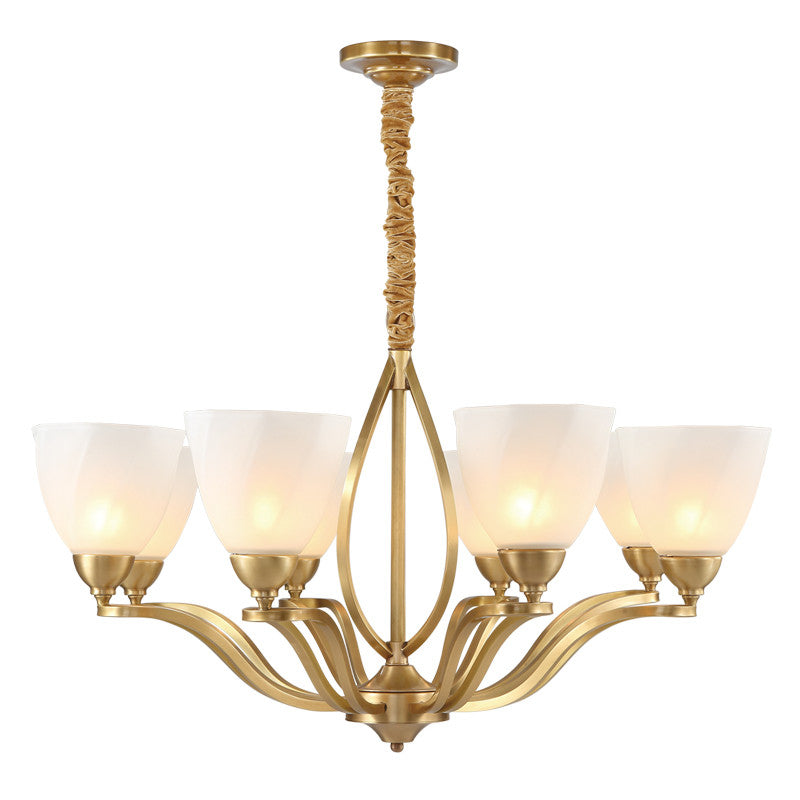 Dvaluvyj Postmodern Luxury Brass Metal Glass Chandelier - Lamp Copper