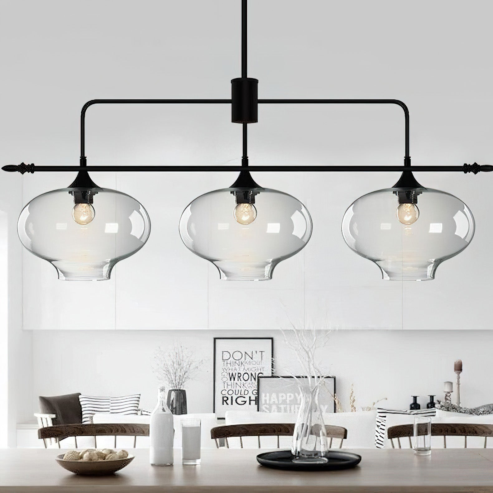 Himinuvyj Modern Minimalist Metal Glass Pendant Light - Lamp Copper