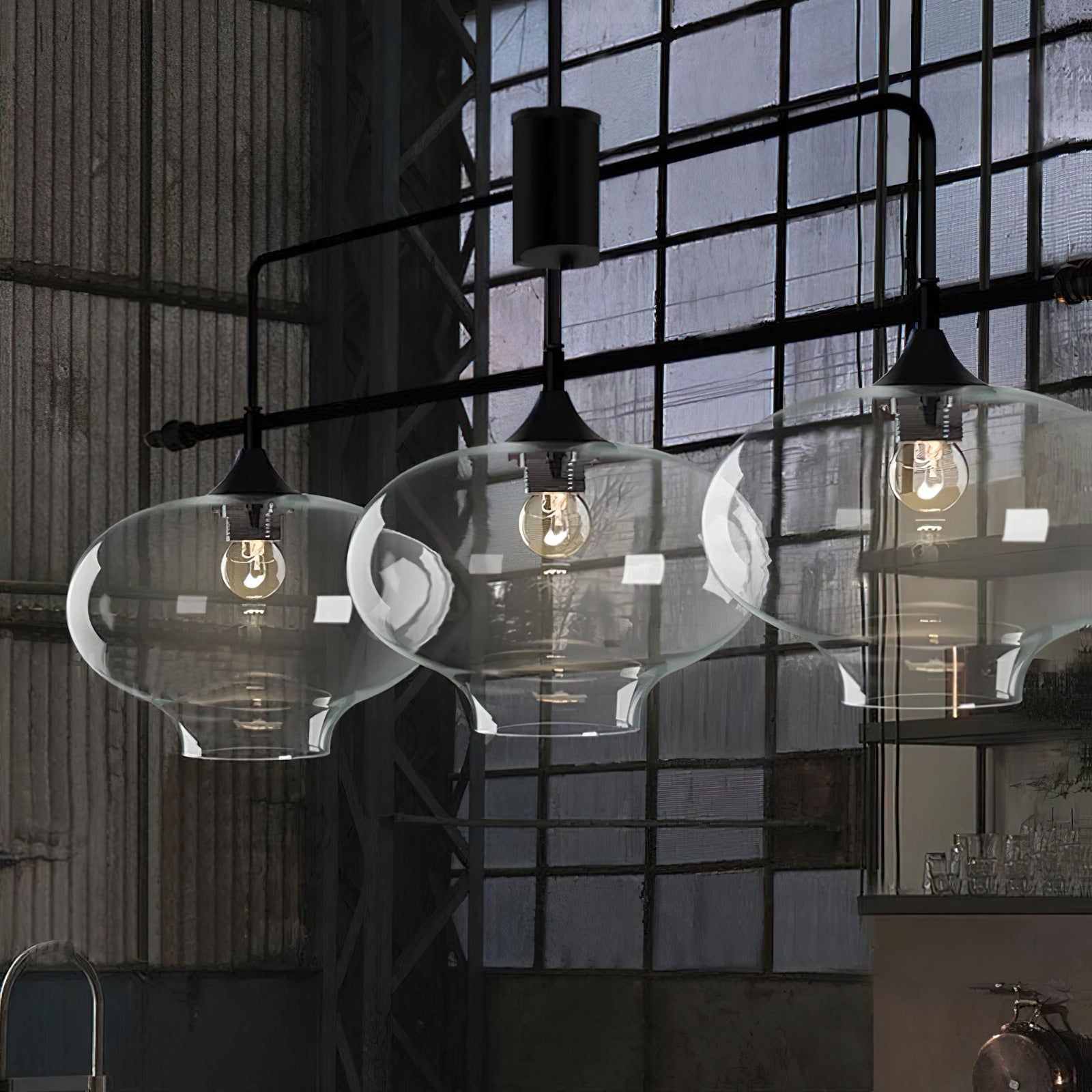 Himinuvyj Modern Minimalist Metal Glass Pendant Light - Lamp Copper