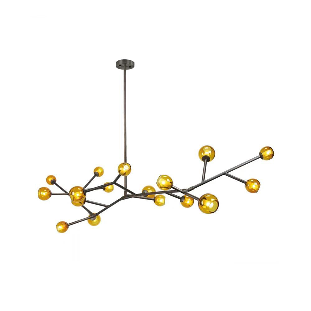 Kinetic Individual Creativity Brass Glass Chandelier - Lamp Copper