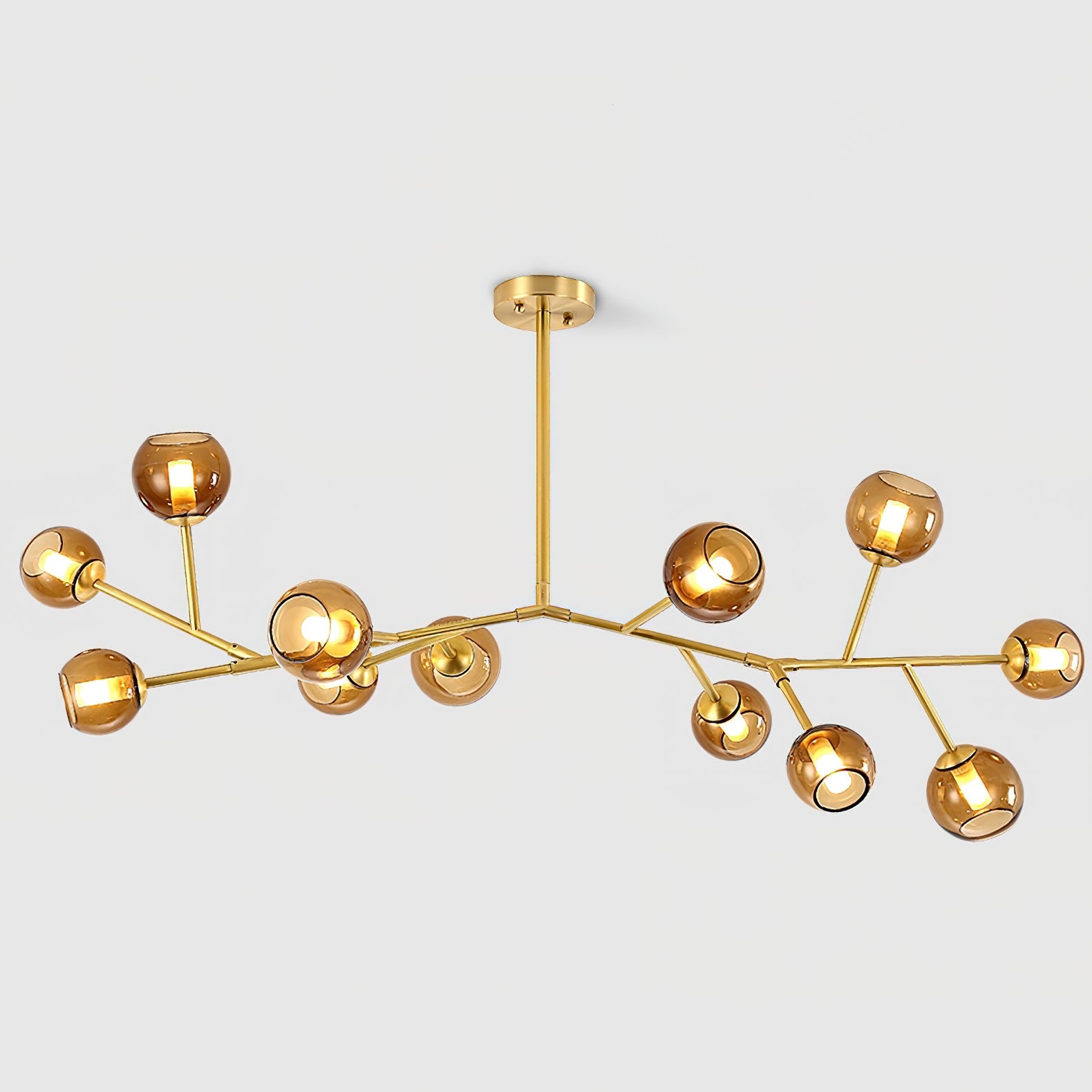Kinetic Individual Creativity Brass Glass Chandelier - Lamp Copper