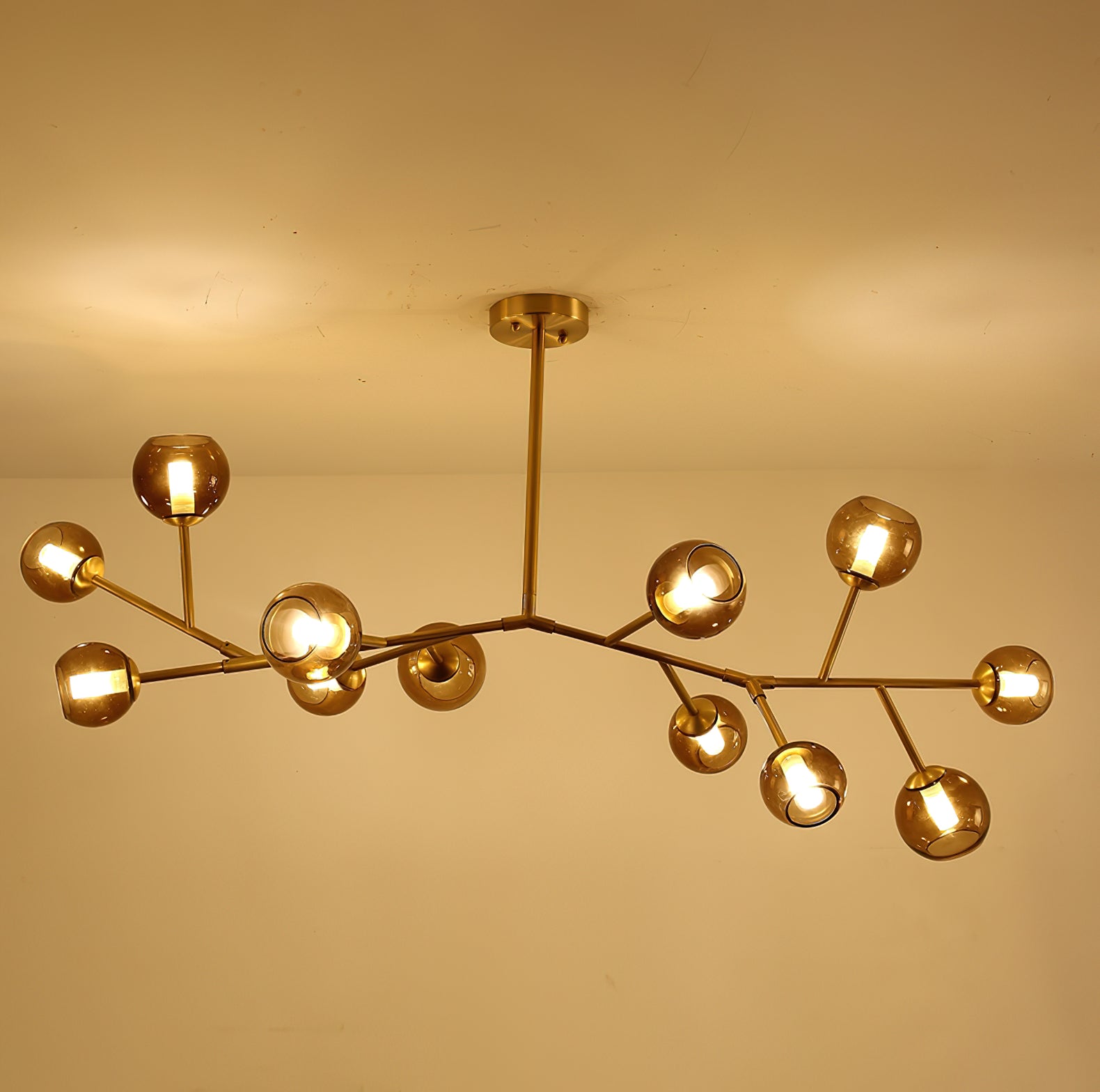 Kinetic Individual Creativity Brass Glass Chandelier - Lamp Copper