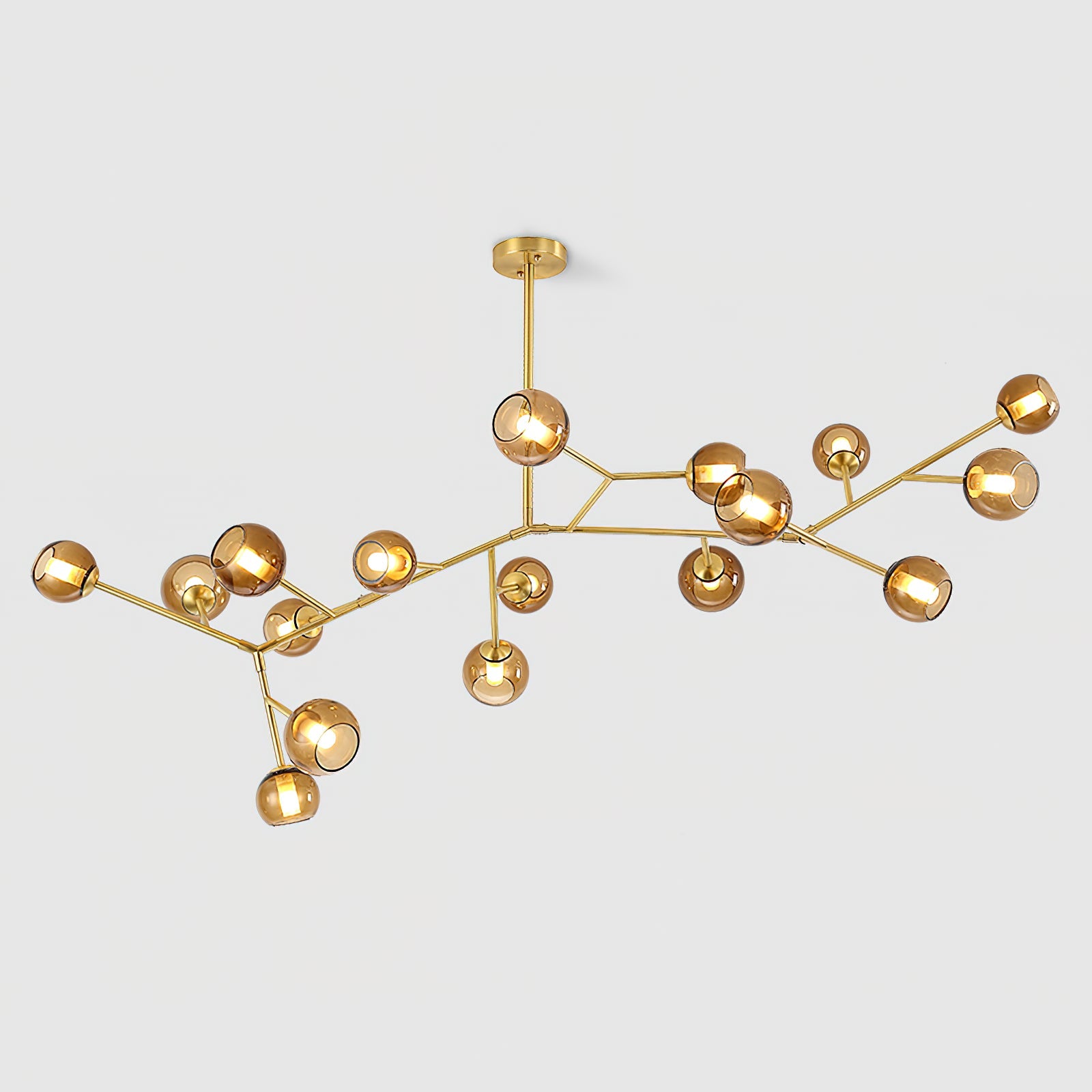 Kinetic Individual Creativity Brass Glass Chandelier - Lamp Copper