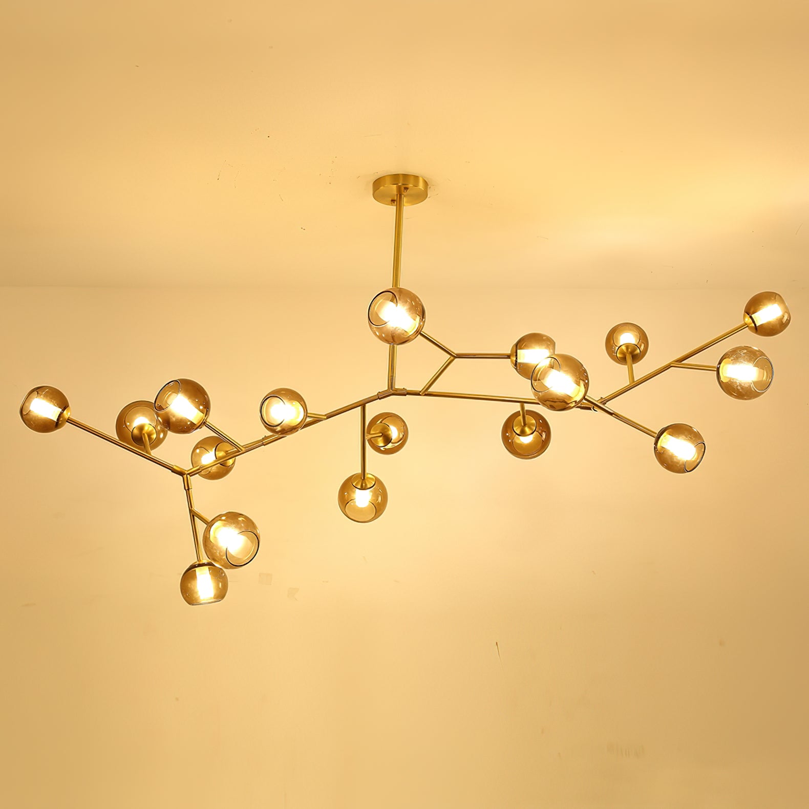 Kinetic Individual Creativity Brass Glass Chandelier - Lamp Copper