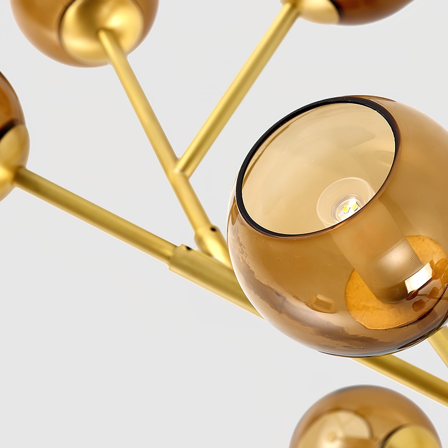 Kinetic Individual Creativity Brass Glass Chandelier - Lamp Copper