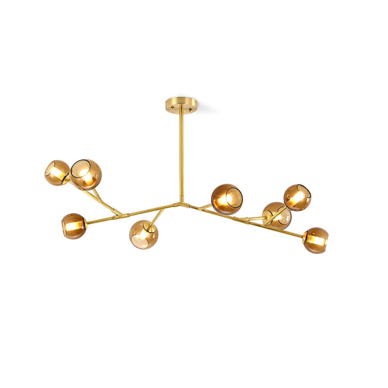 Kinetic Individual Creativity Brass Glass Chandelier - Lamp Copper