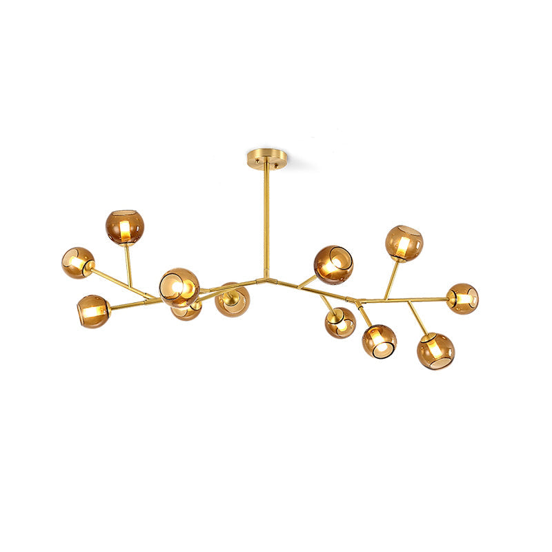 Kinetic Individual Creativity Brass Glass Chandelier - Lamp Copper
