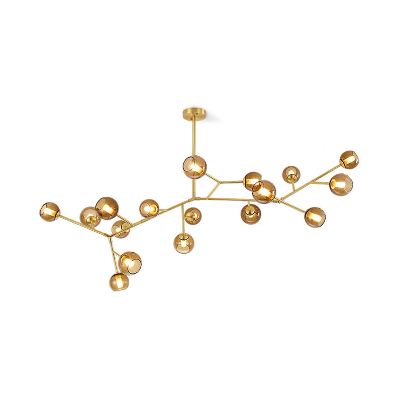 Kinetic Individual Creativity Brass Glass Chandelier - Lamp Copper