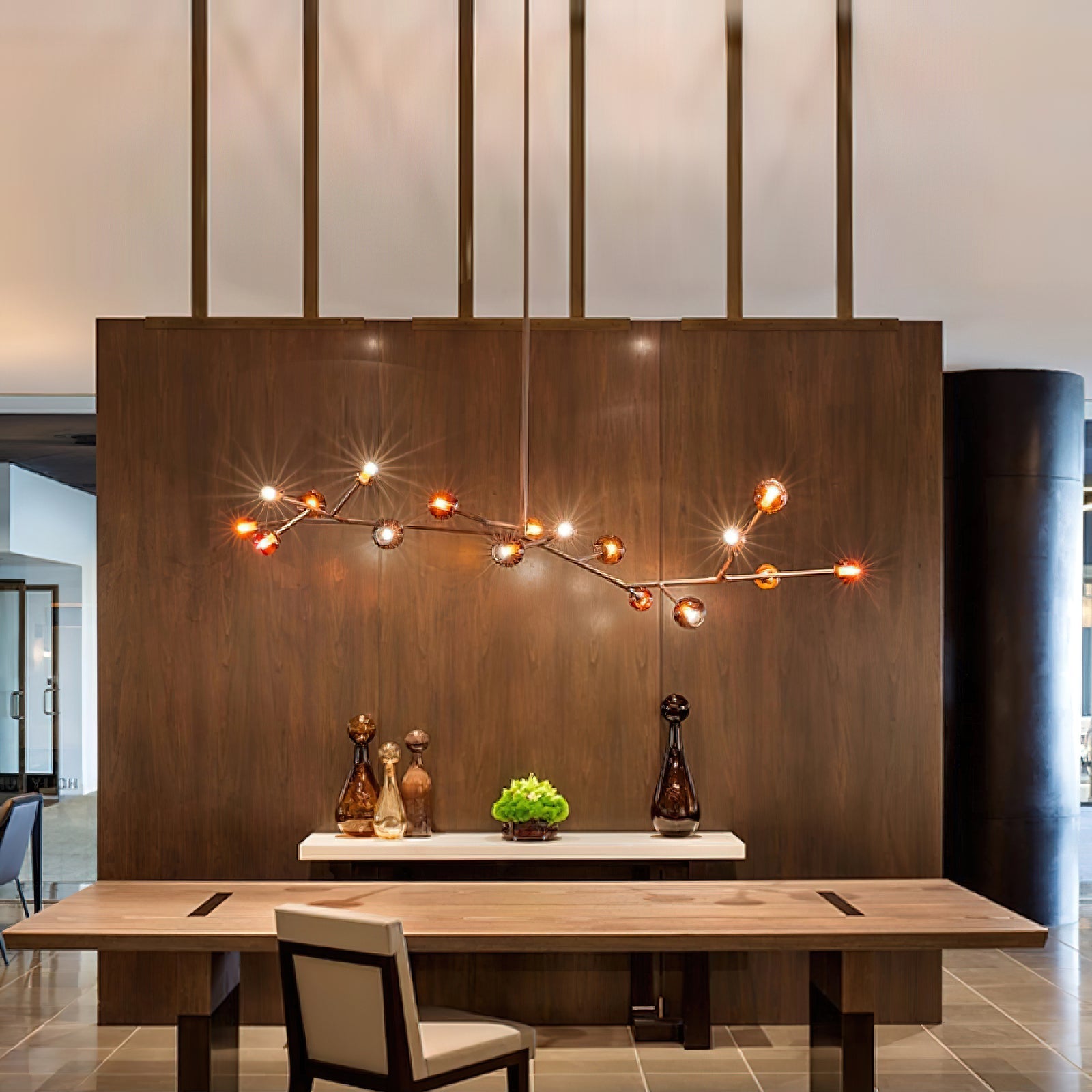 Kinetic Individual Creativity Brass Glass Chandelier - Lamp Copper