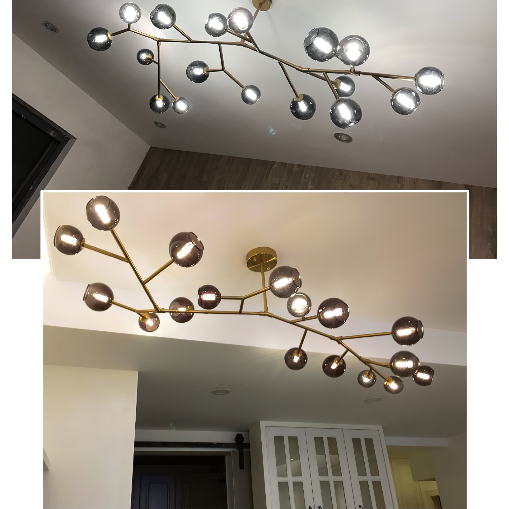 Kinetic Individual Creativity Brass Glass Chandelier - Lamp Copper