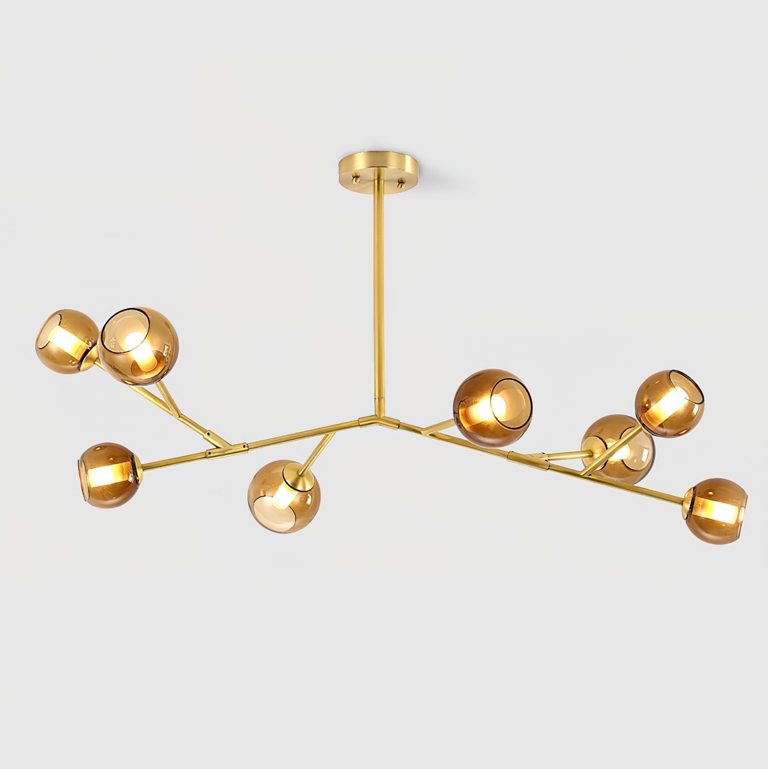 Kinetic Individual Creativity Brass Glass Chandelier - Lamp Copper
