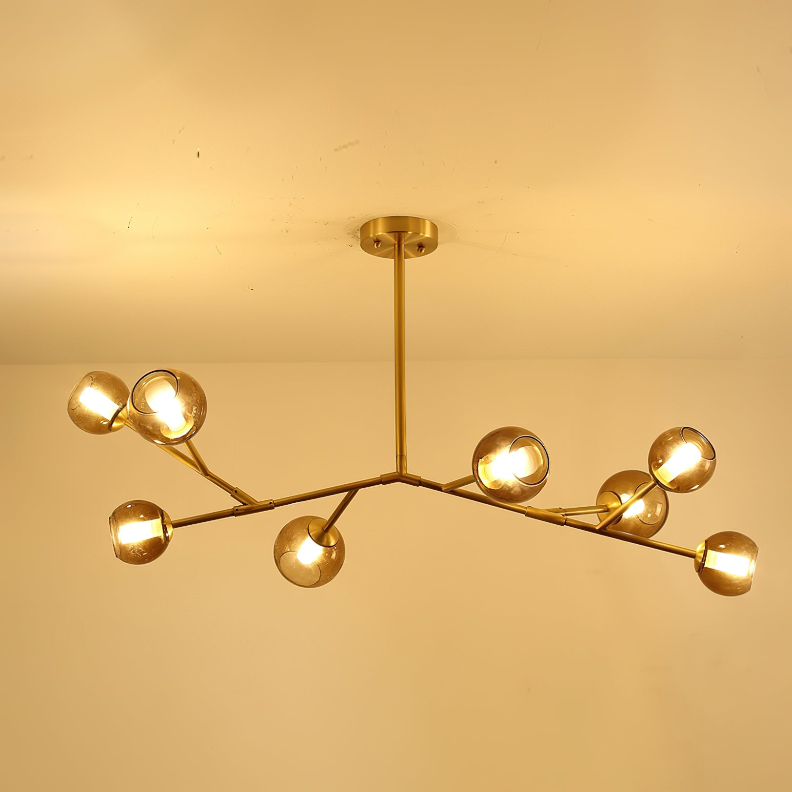 Kinetic Individual Creativity Brass Glass Chandelier - Lamp Copper