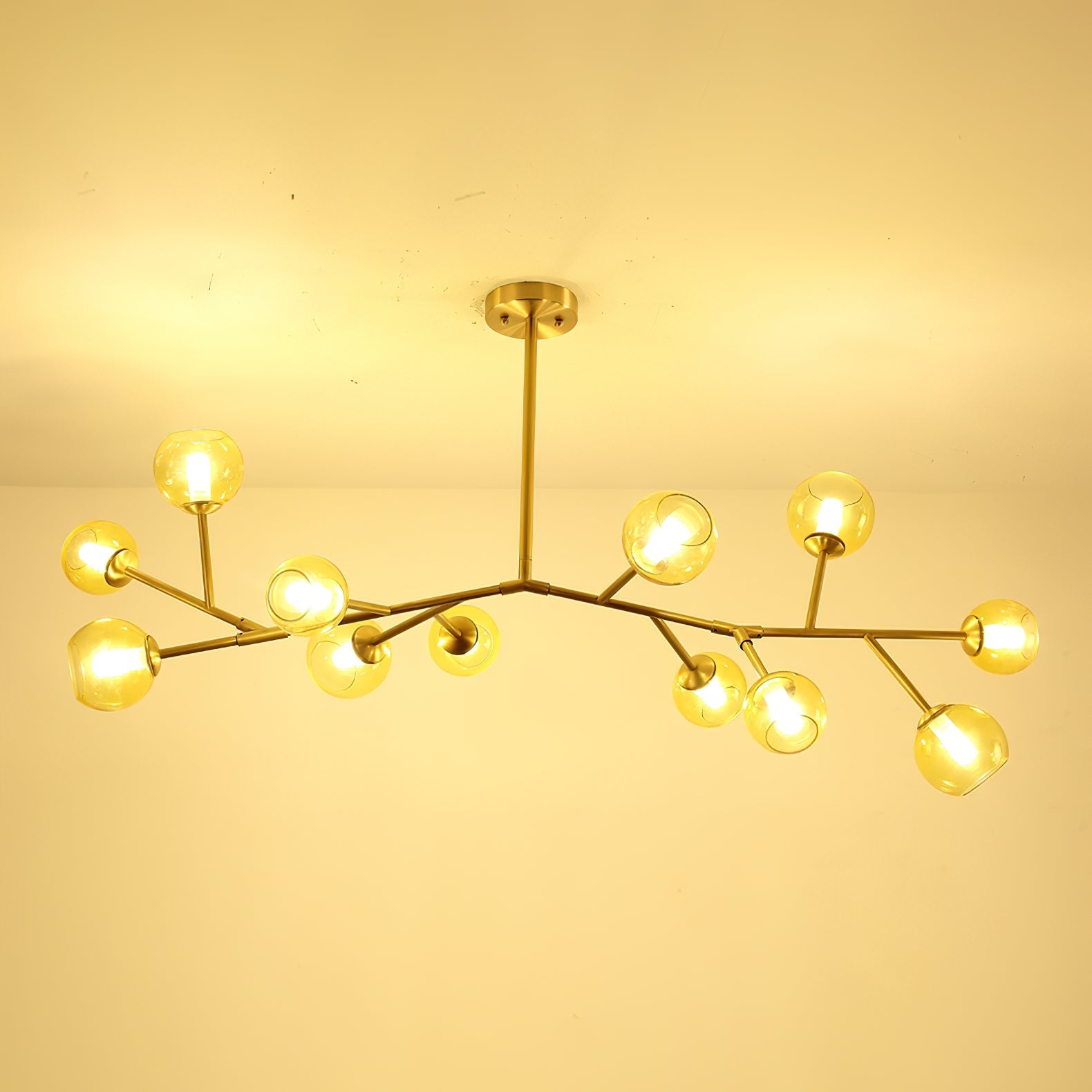 Kinetic Individual Creativity Brass Glass Chandelier - Lamp Copper