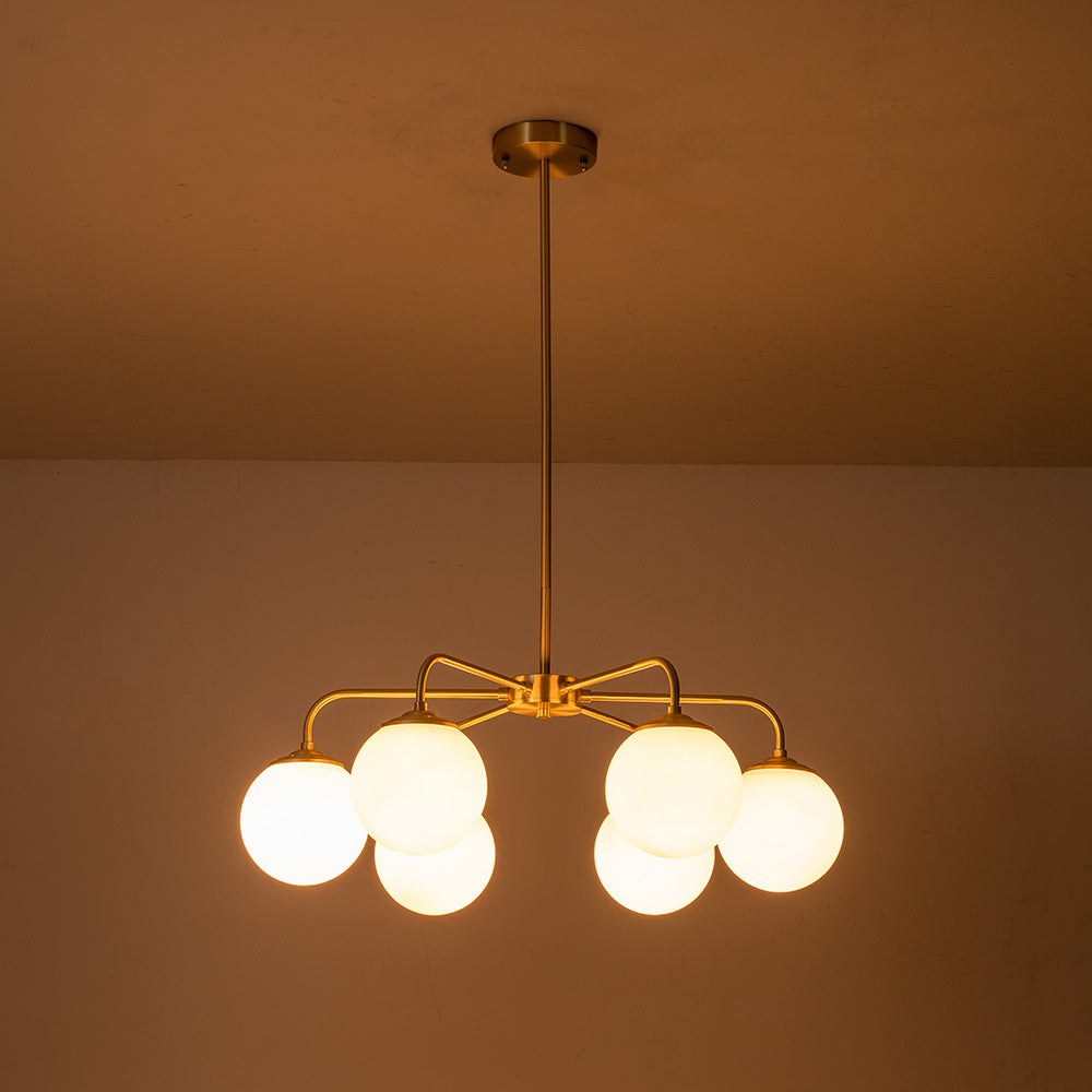 Kvall Modern Milky Metal Chandelier