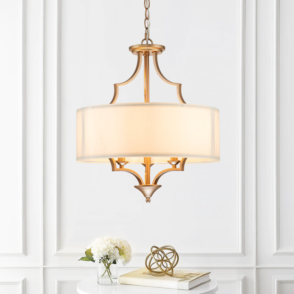 Morke Candle Style Drum Fabric Chandelier