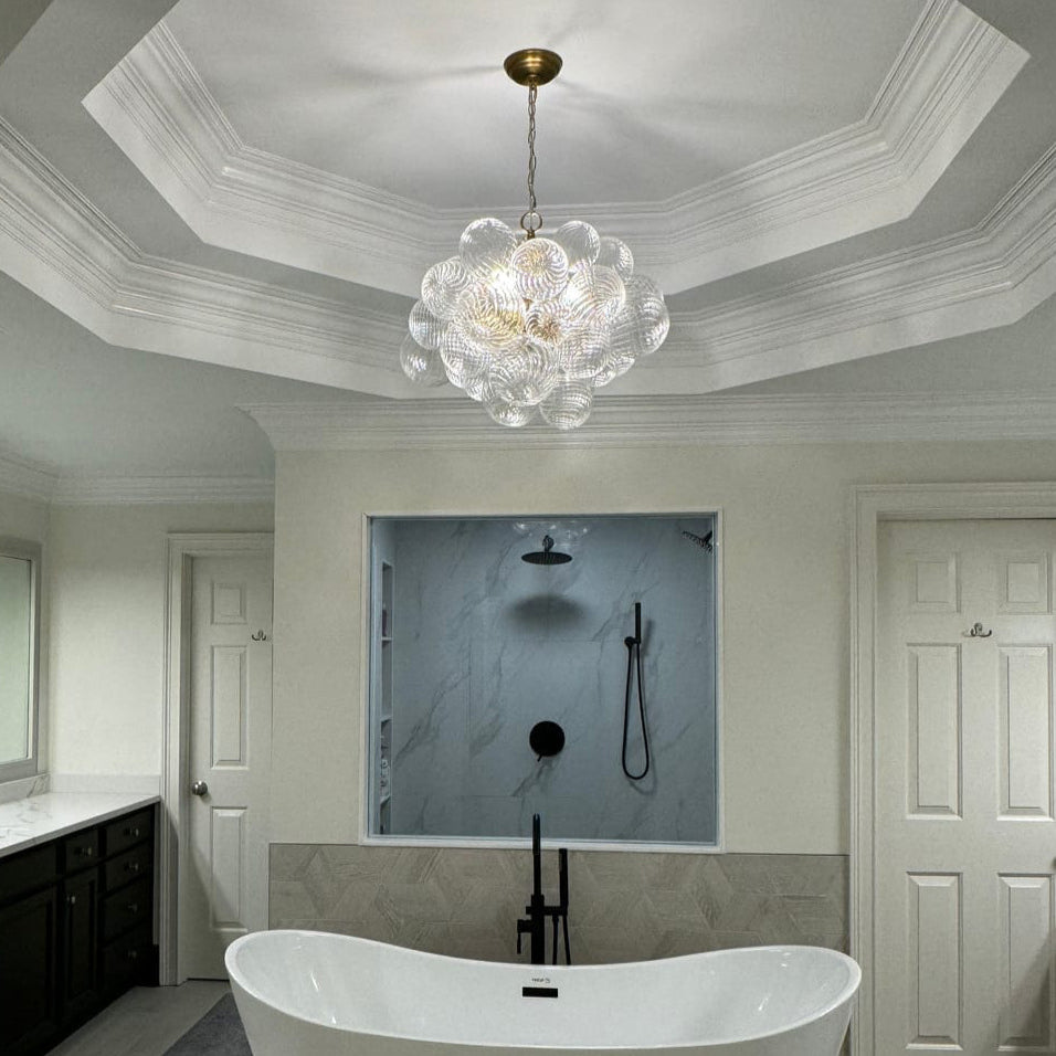Stellia Bubble Art Brass Chandelier