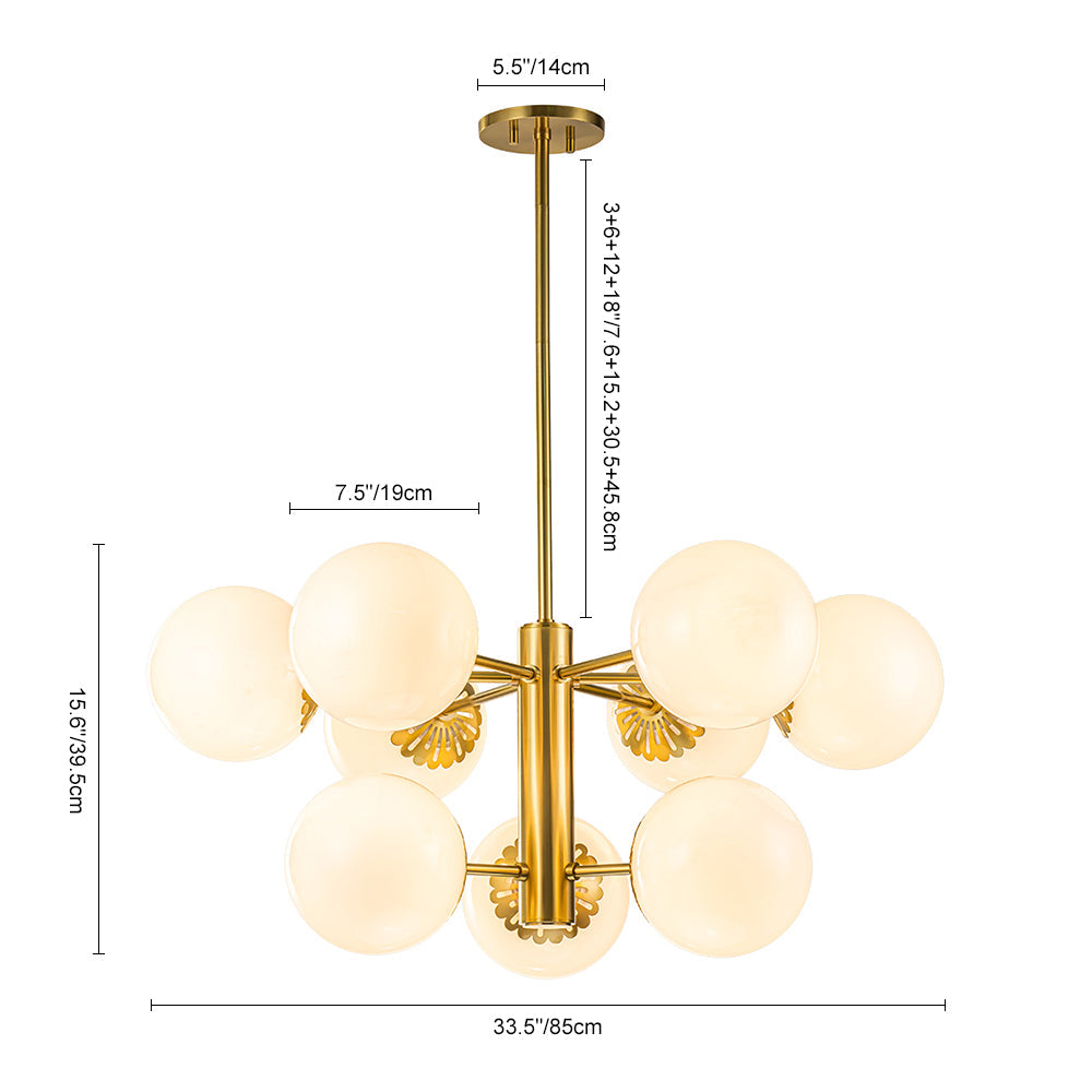 Ostulix Daisy Sputnik Opal Glass Chandelier