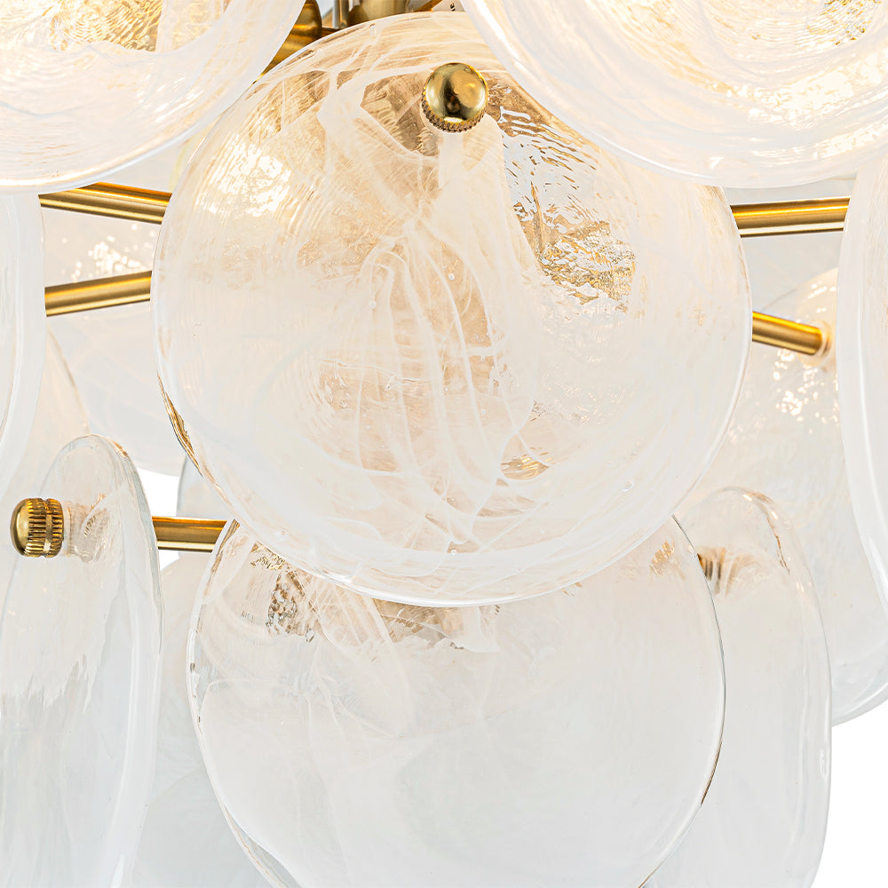Kospa Modern Opal Swirl Glass Semi Flush Chandelier