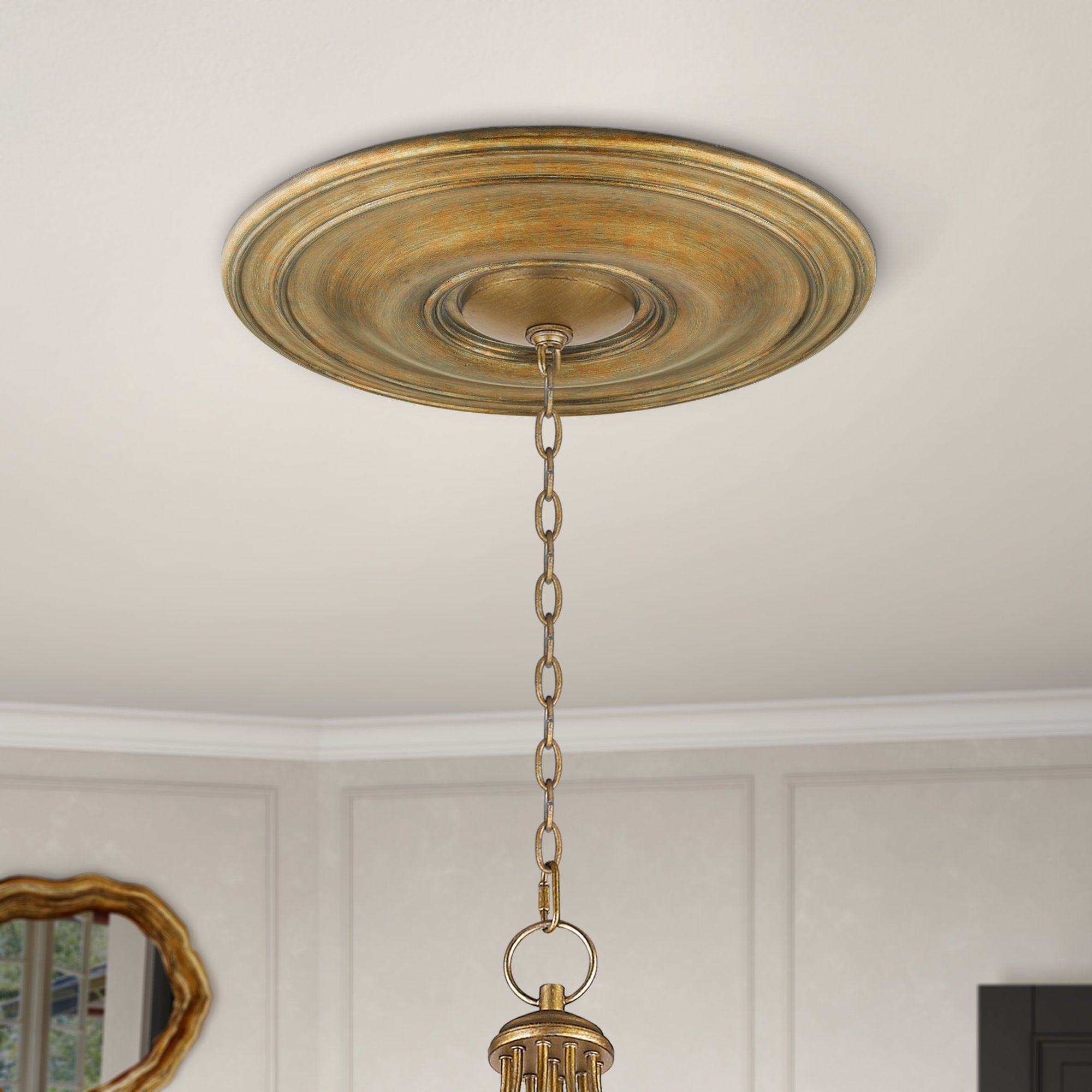 Nimbus Ceiling Canopy Brass Metal Medallion Accessories - Lamp Copper
