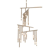 Orbis Modern Minimalist Drop System Antique Glass Chandelier - Lamp Copper