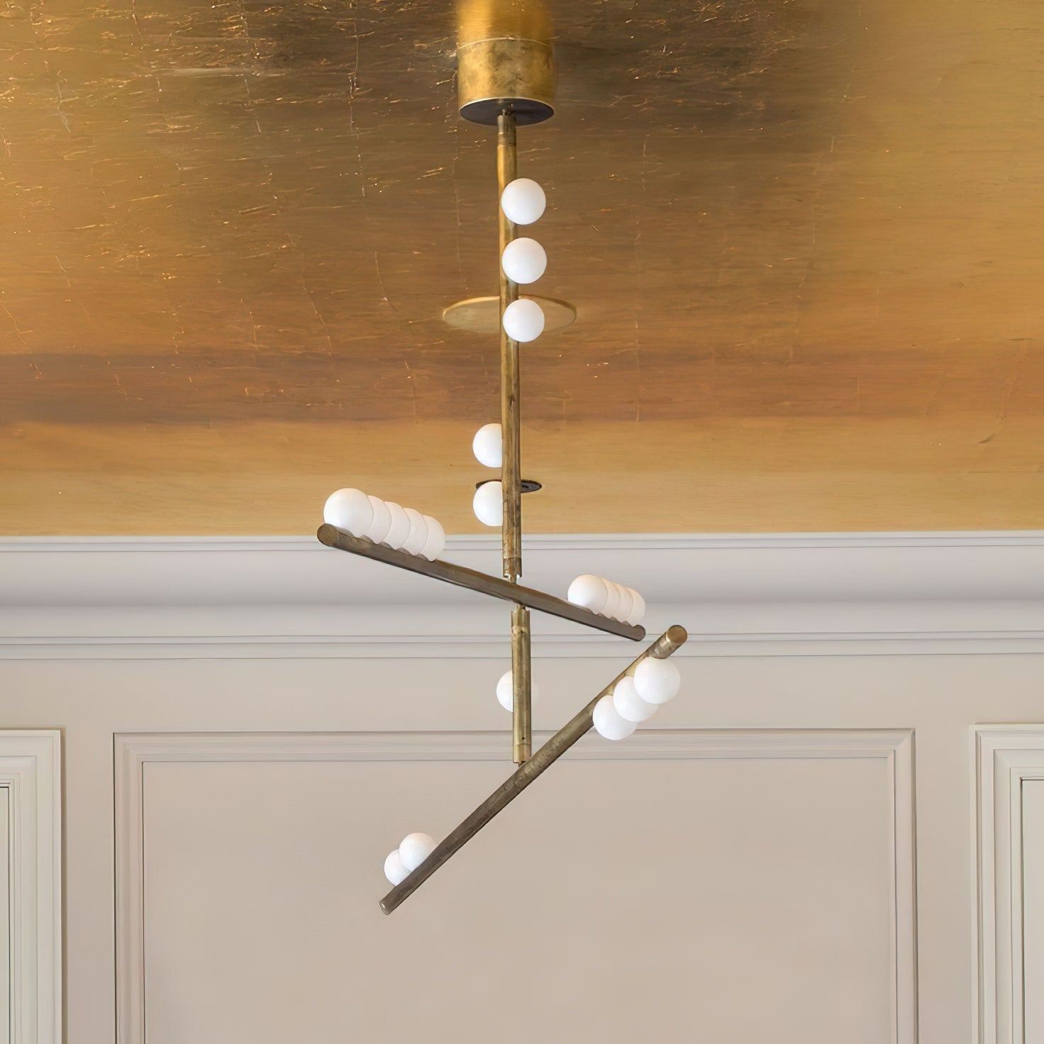 Orbis Modern Minimalist Drop System Antique Glass Chandelier - Lamp Copper