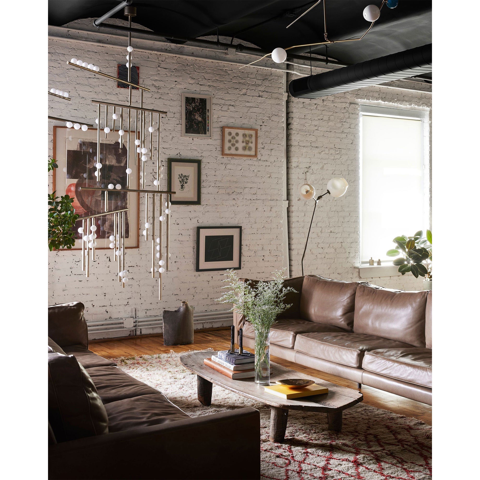 Orbis Modern Minimalist Drop System Antique Glass Chandelier - Lamp Copper