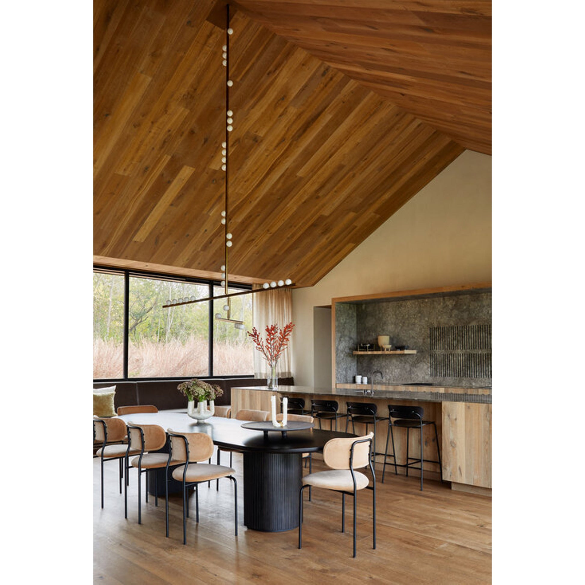 Orbis Modern Minimalist Drop System Antique Glass Chandelier - Lamp Copper