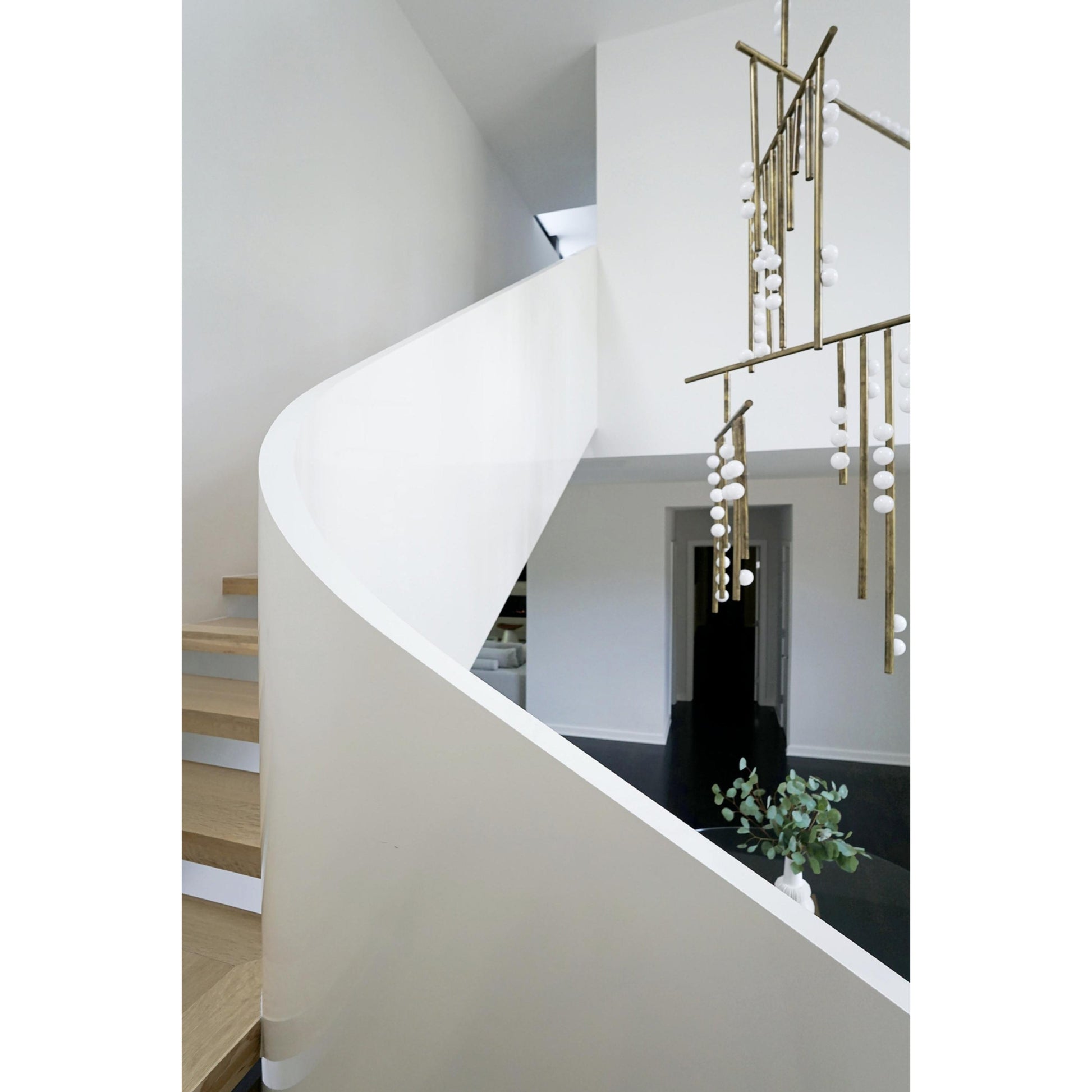 Orbis Modern Minimalist Drop System Antique Glass Chandelier - Lamp Copper