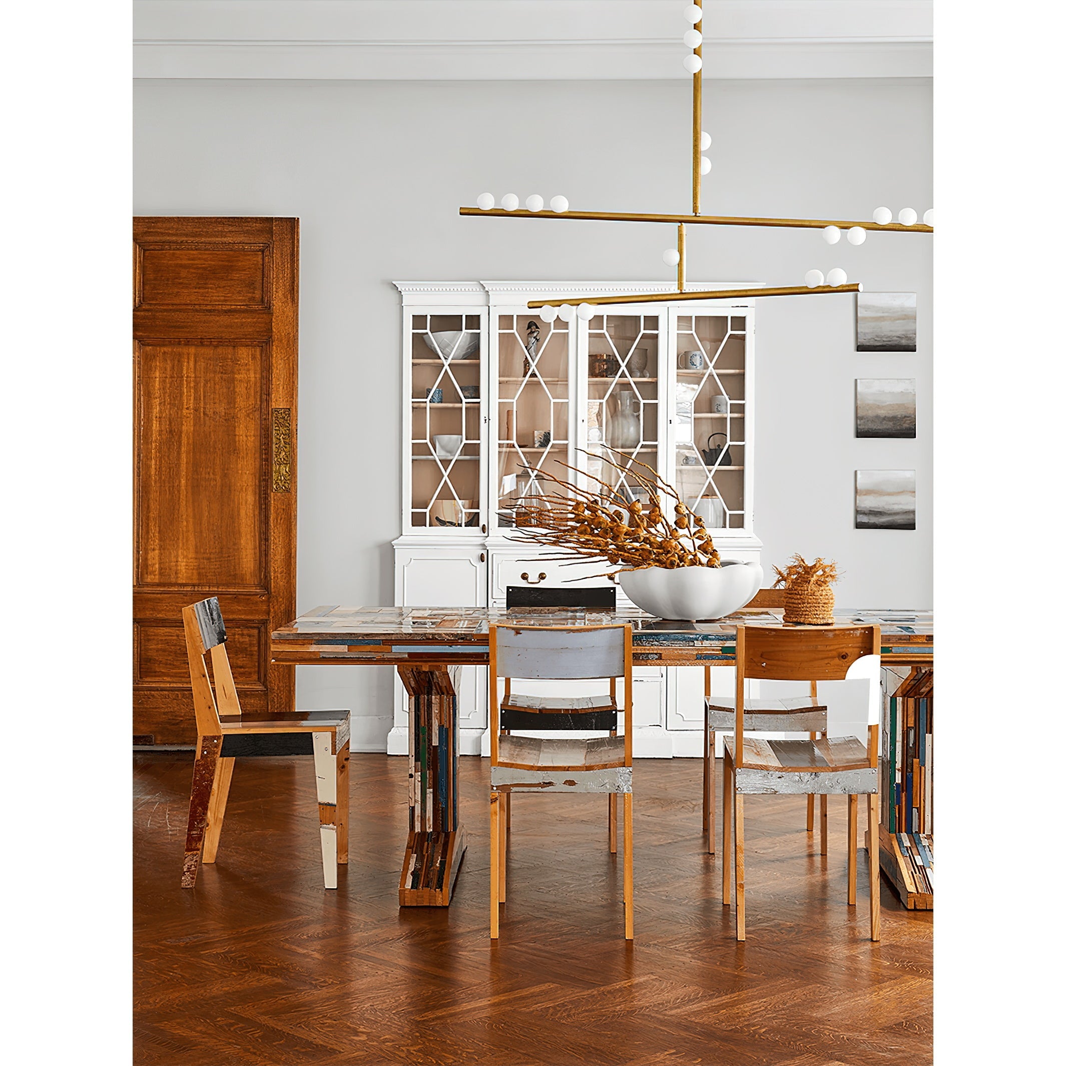 Orbis Modern Minimalist Drop System Antique Glass Chandelier - Lamp Copper