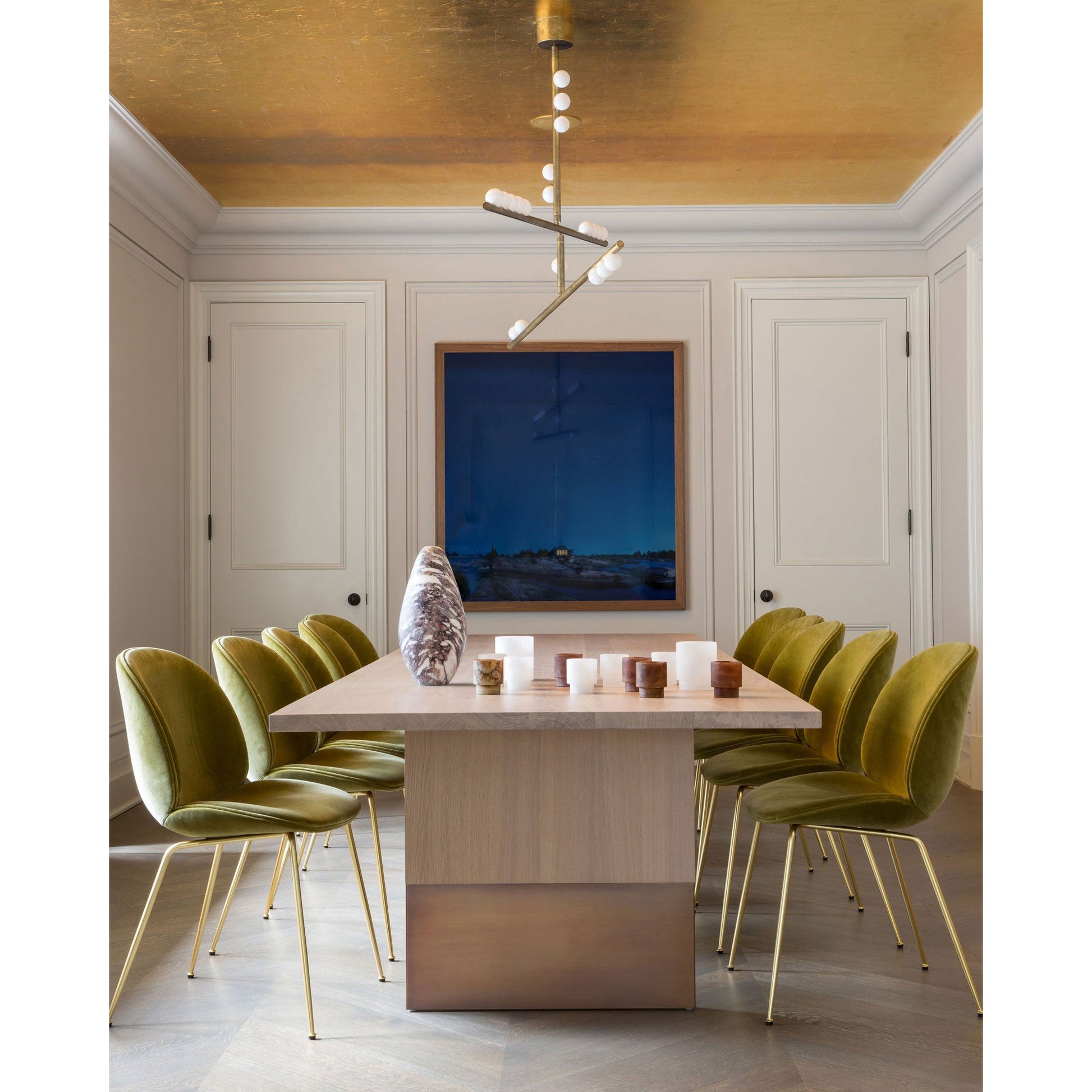 Orbis Modern Minimalist Drop System Antique Glass Chandelier - Lamp Copper