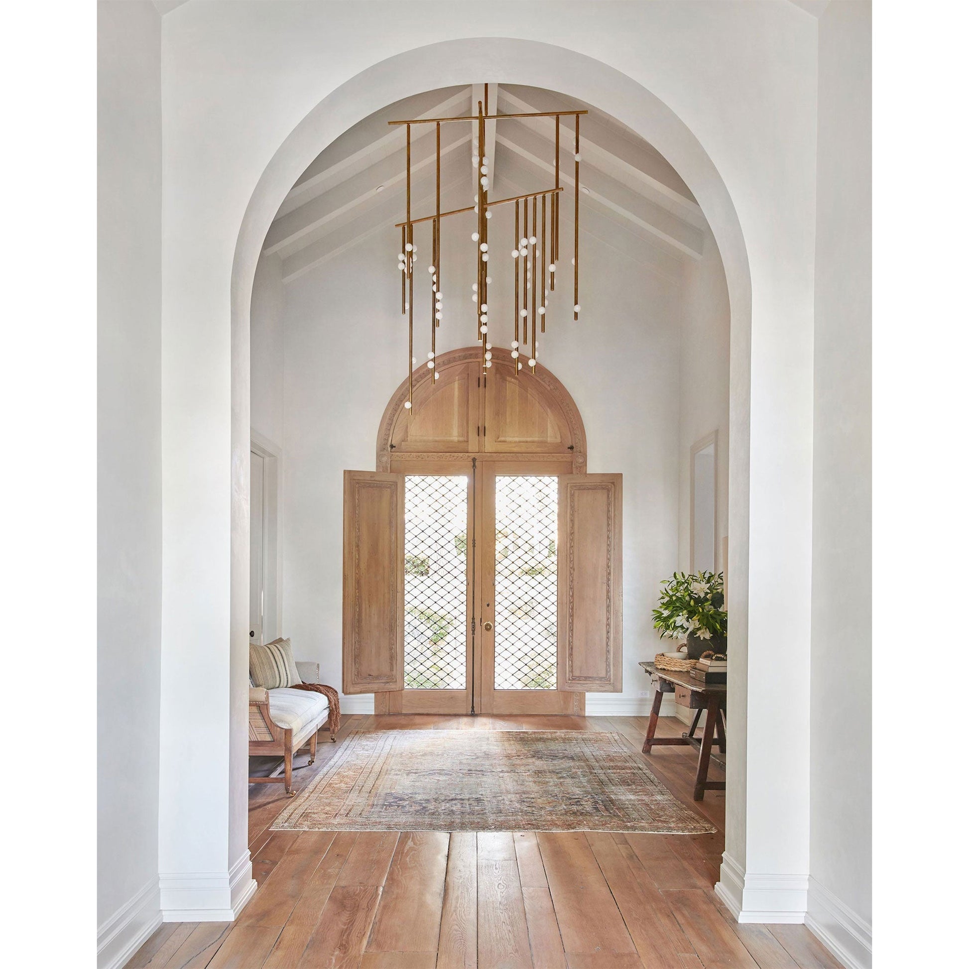 Orbis Modern Minimalist Drop System Antique Glass Chandelier - Lamp Copper