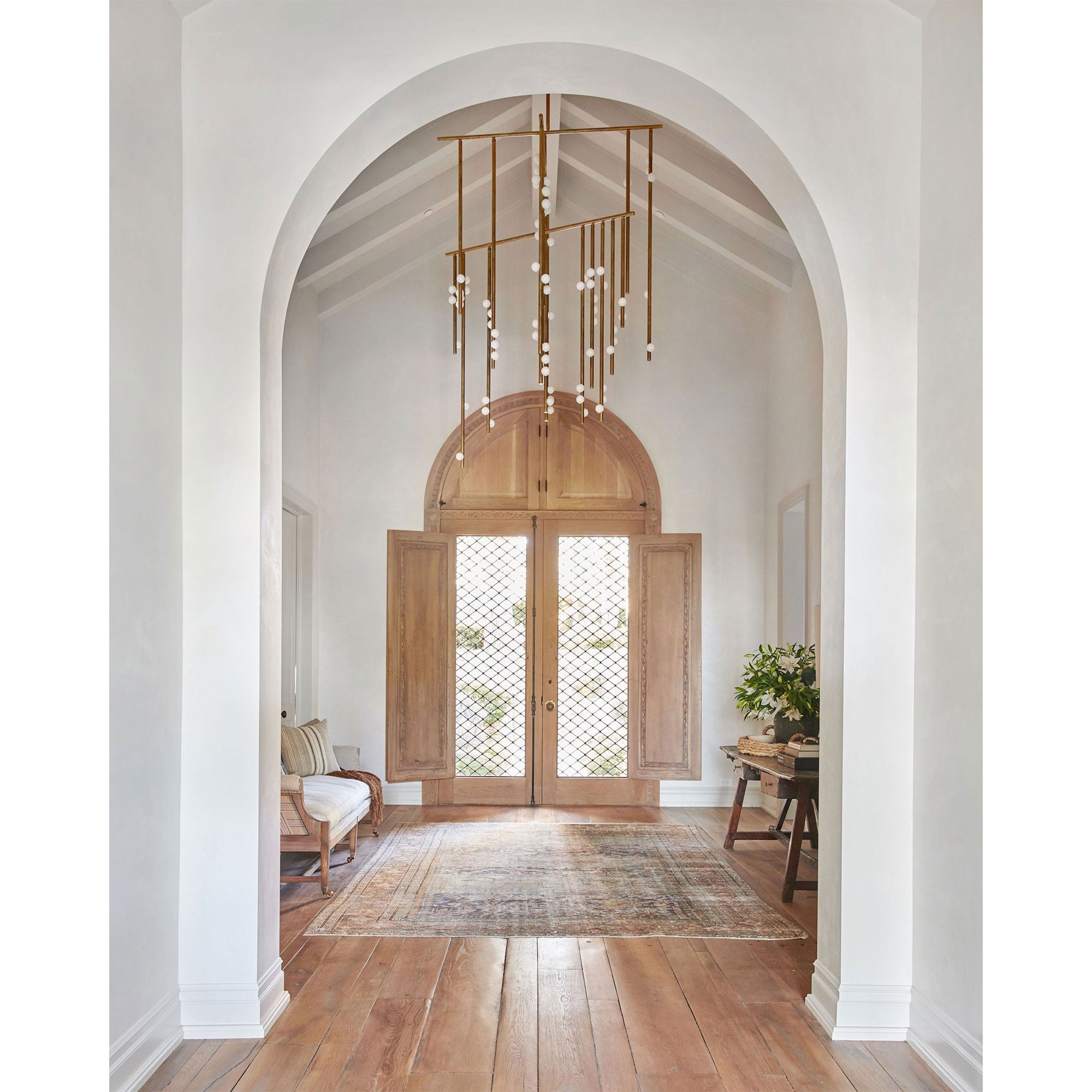 Orbis Modern Minimalist Drop System Antique Glass Chandelier - Lamp Copper