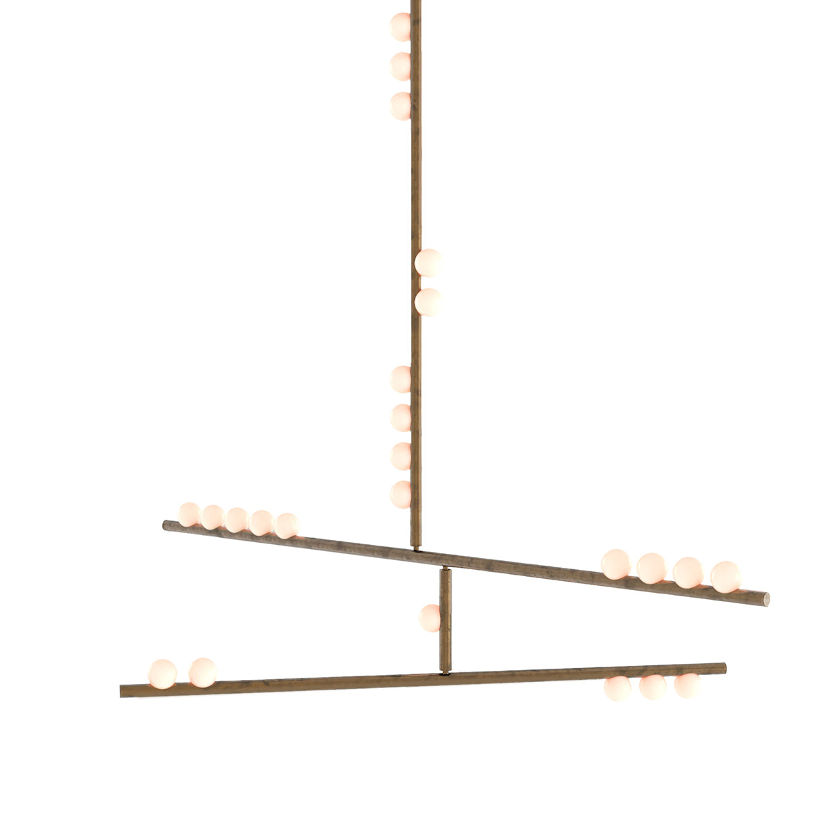 Orbis Modern Minimalist Drop System Antique Glass Chandelier - Lamp Copper