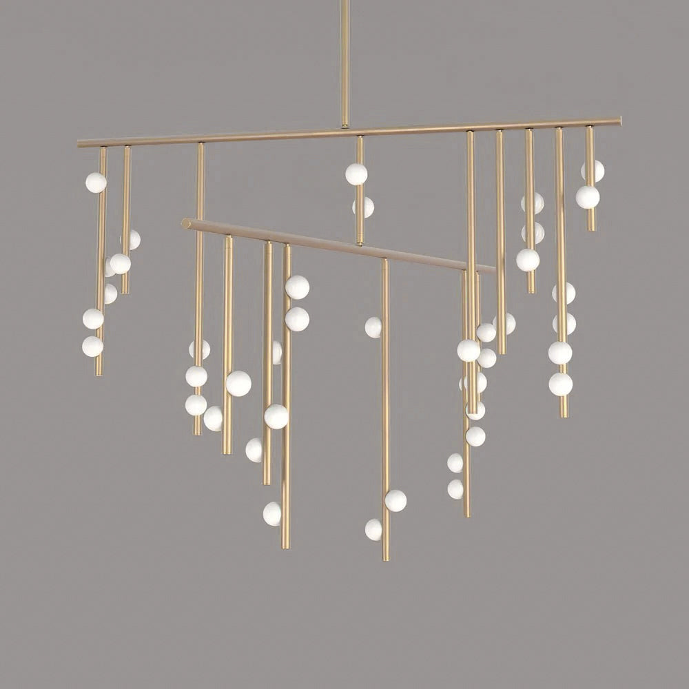 Orbis Modern Minimalist Drop System Antique Glass Chandelier - Lamp Copper