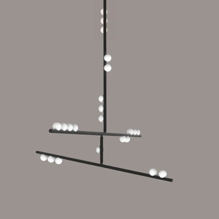 Orbis Modern Minimalist Drop System Antique Glass Chandelier - Lamp Copper