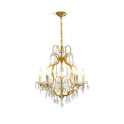Cevinyra Postmodern Luxury Brass Crystal Scrolls Chandelier - Lamp Copper