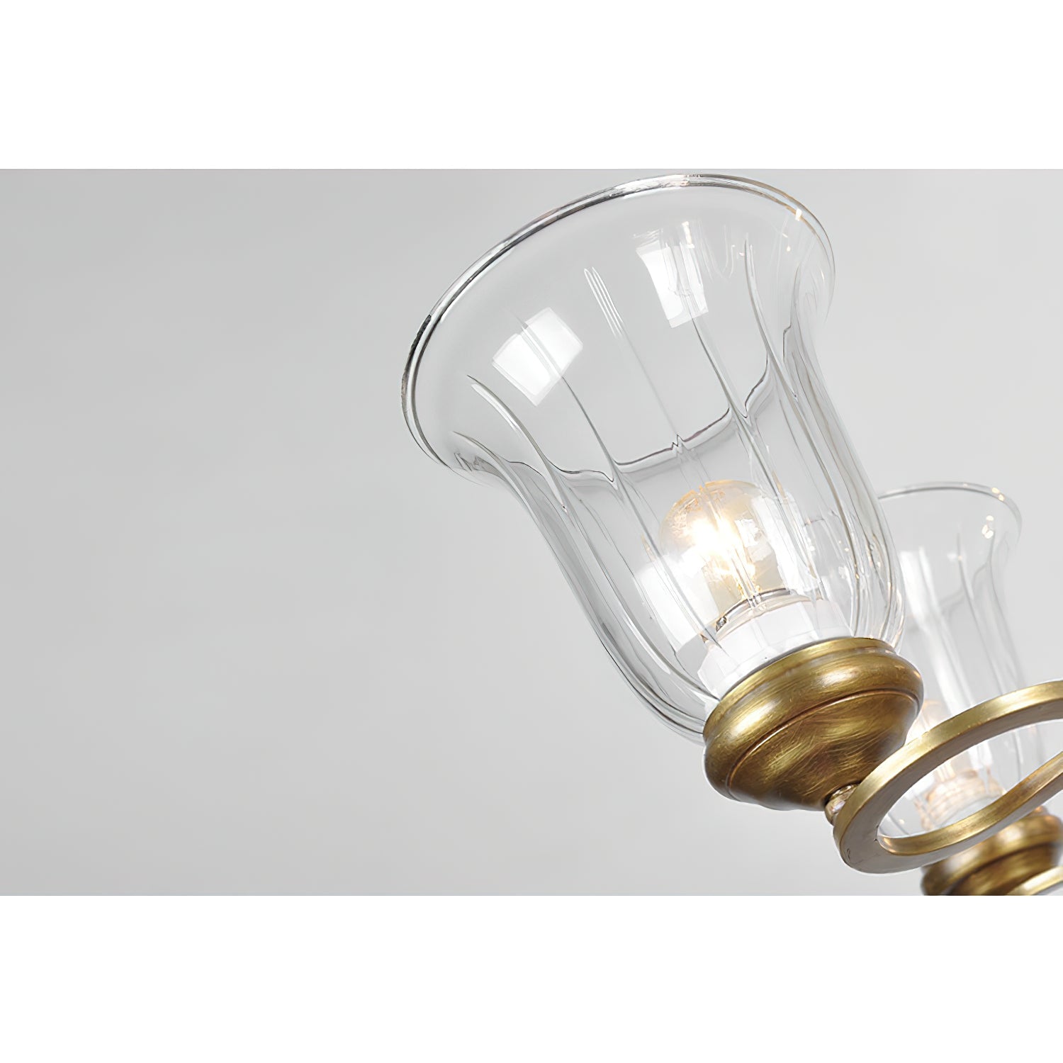 Ethos Premium Elegance Brass Metal Glass Chandelier - Lamp Copper