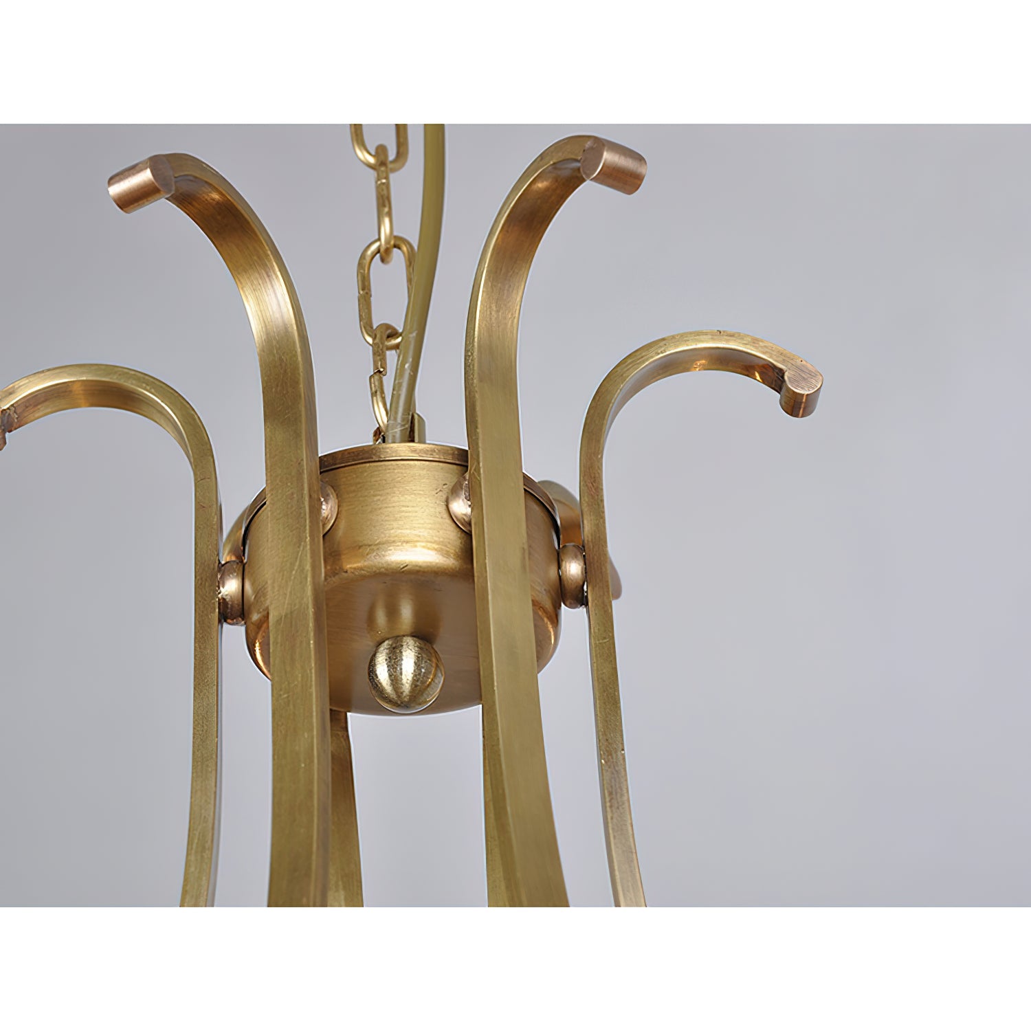 Ethos Premium Elegance Brass Metal Glass Chandelier - Lamp Copper