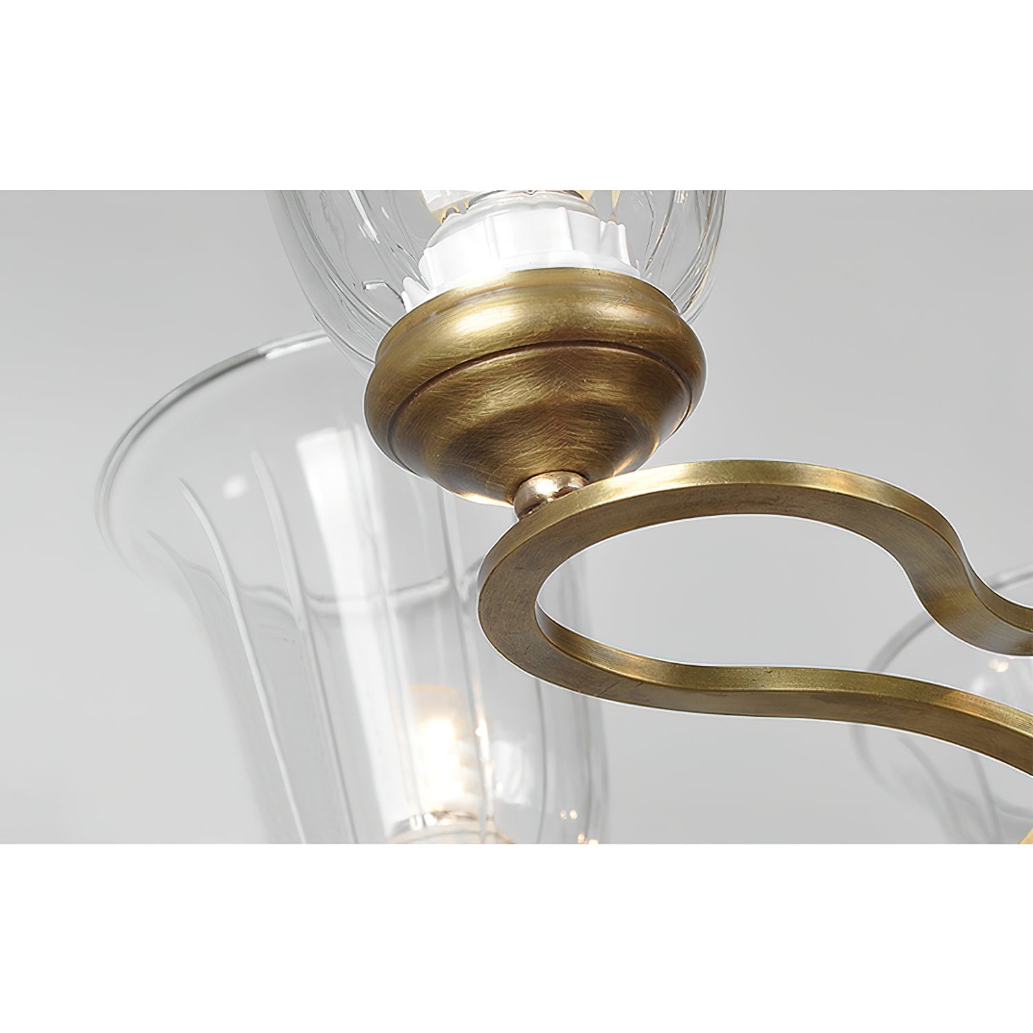 Ethos Premium Elegance Brass Metal Glass Chandelier - Lamp Copper