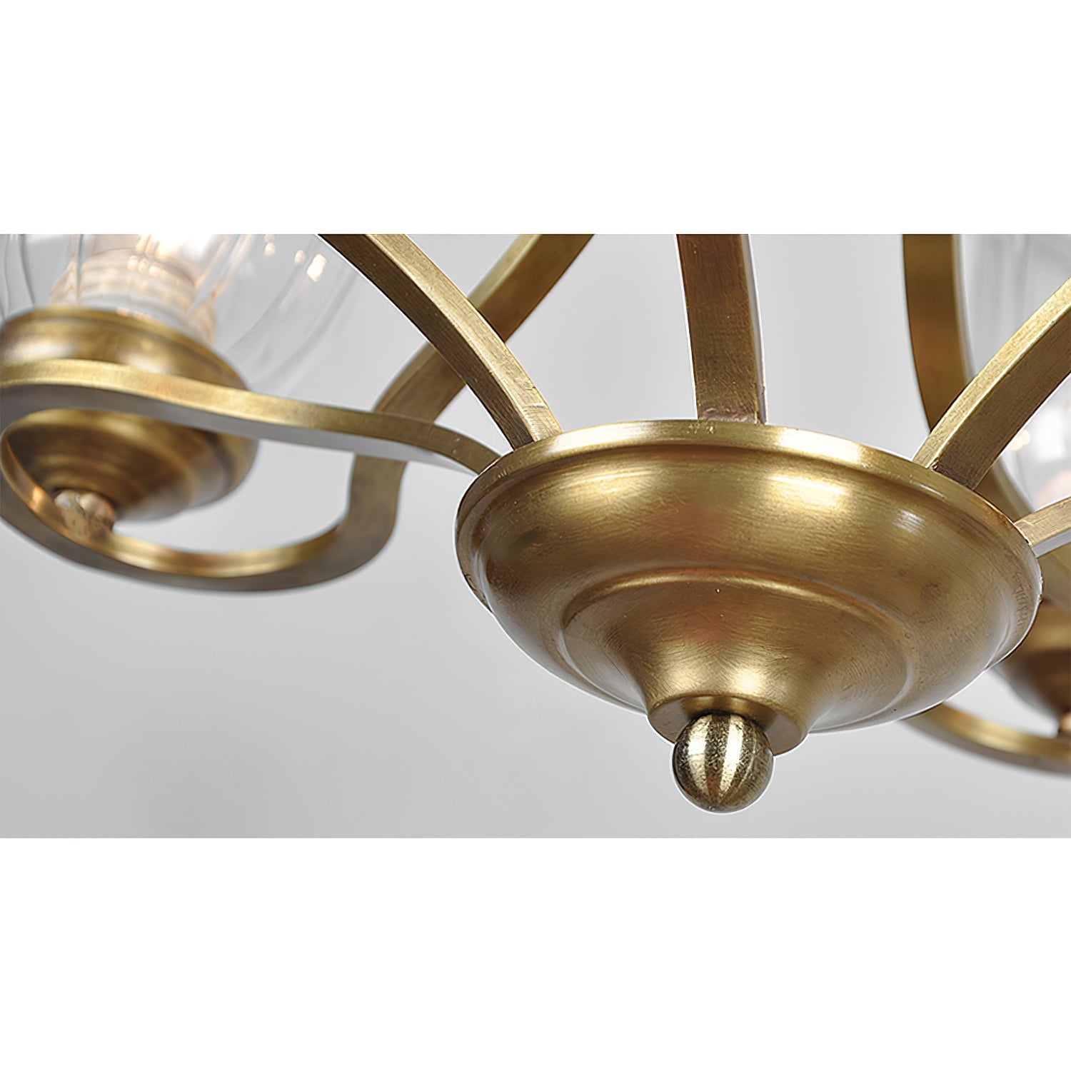 Ethos Premium Elegance Brass Metal Glass Chandelier - Lamp Copper