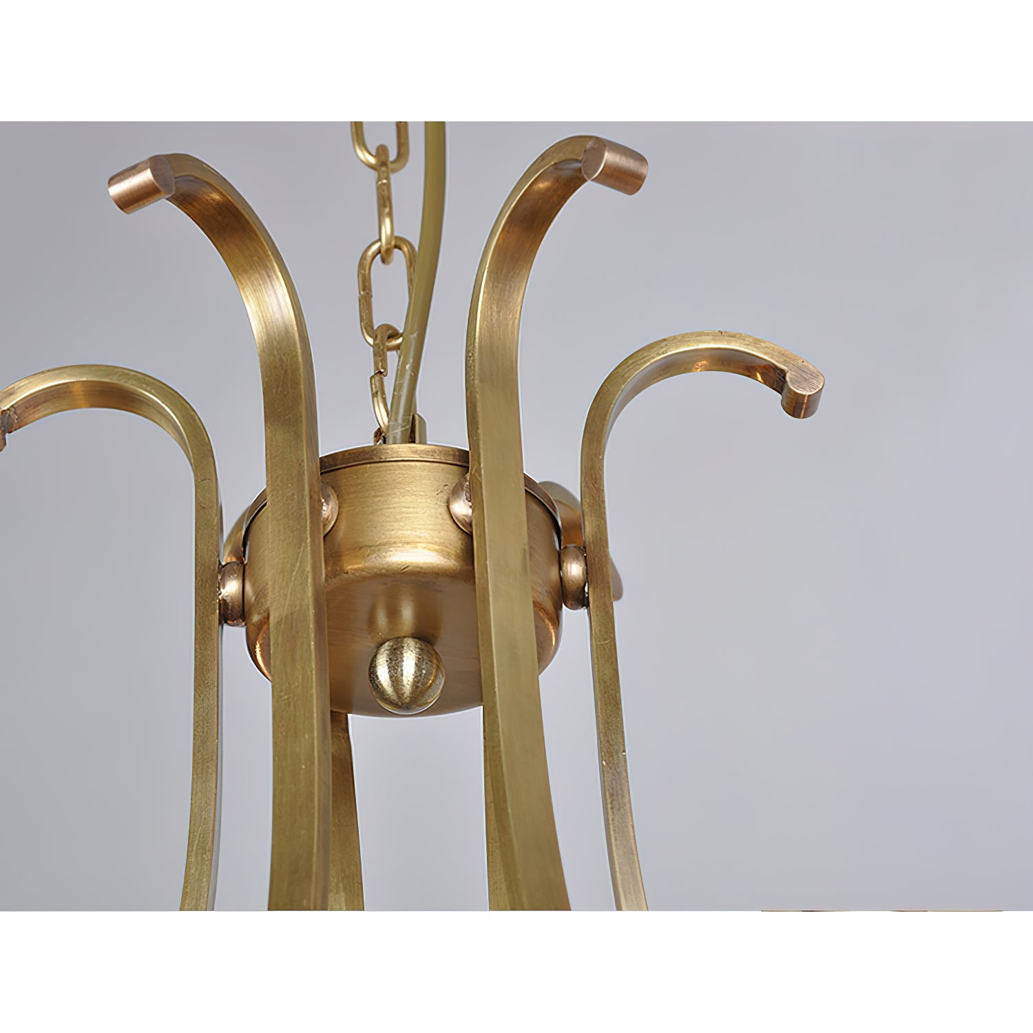 Ethos Premium Elegance Brass Metal Glass Chandelier - Lamp Copper