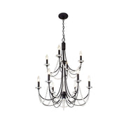 Purelux Postmodern Luxury Brass Metal Crystal Chandelier - Lamp Copper