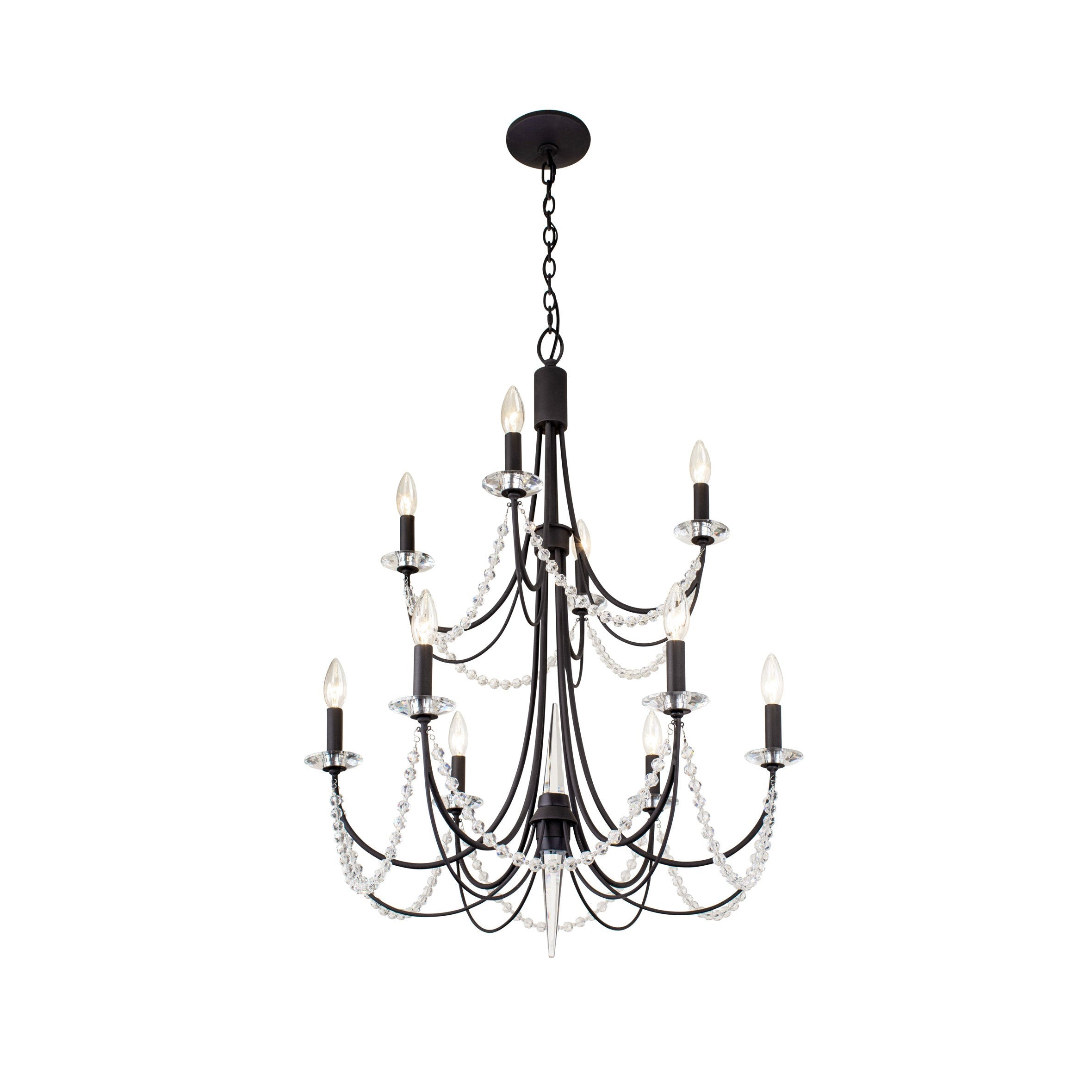 Purelux Postmodern Luxury Brass Metal Crystal Chandelier - Lamp Copper