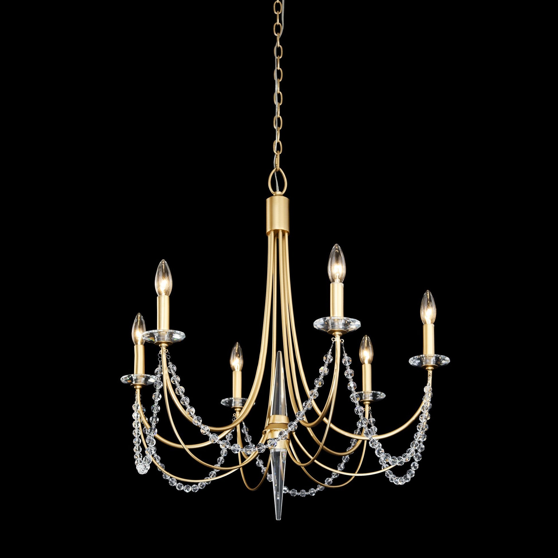 Purelux Postmodern Luxury Brass Metal Crystal Chandelier - Lamp Copper