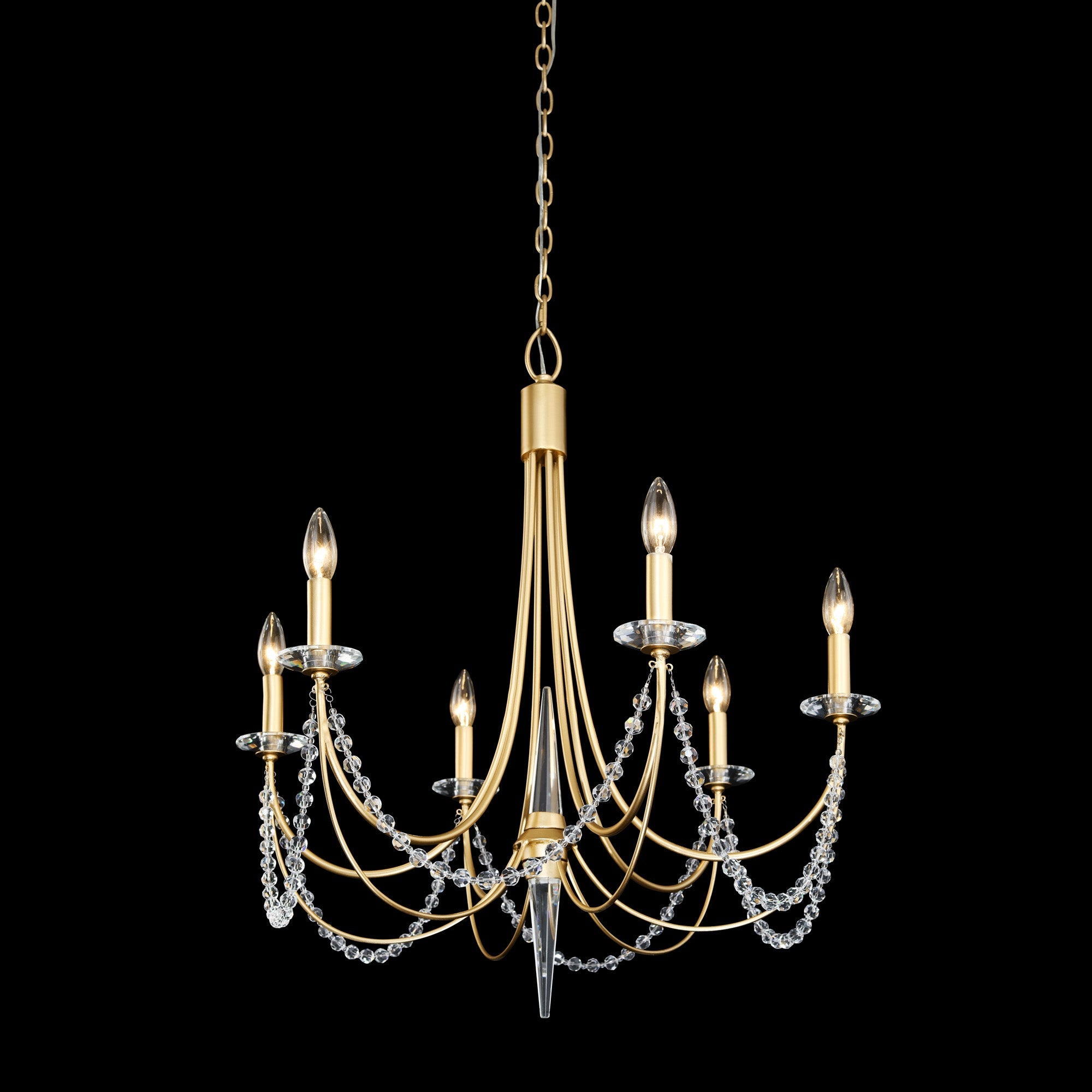 Purelux Postmodern Luxury Brass Metal Crystal Chandelier - Lamp Copper