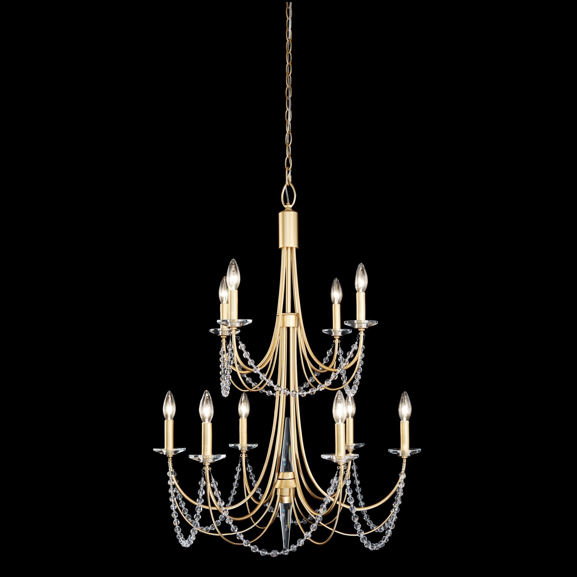 Purelux Postmodern Luxury Brass Metal Crystal Chandelier - Lamp Copper